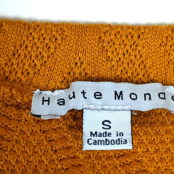 Haute Monde Women's Surplice Faux Wrap Knit Top S Gold - Picture 2 of 9